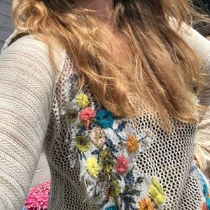 Free People open weave hoodie sweater